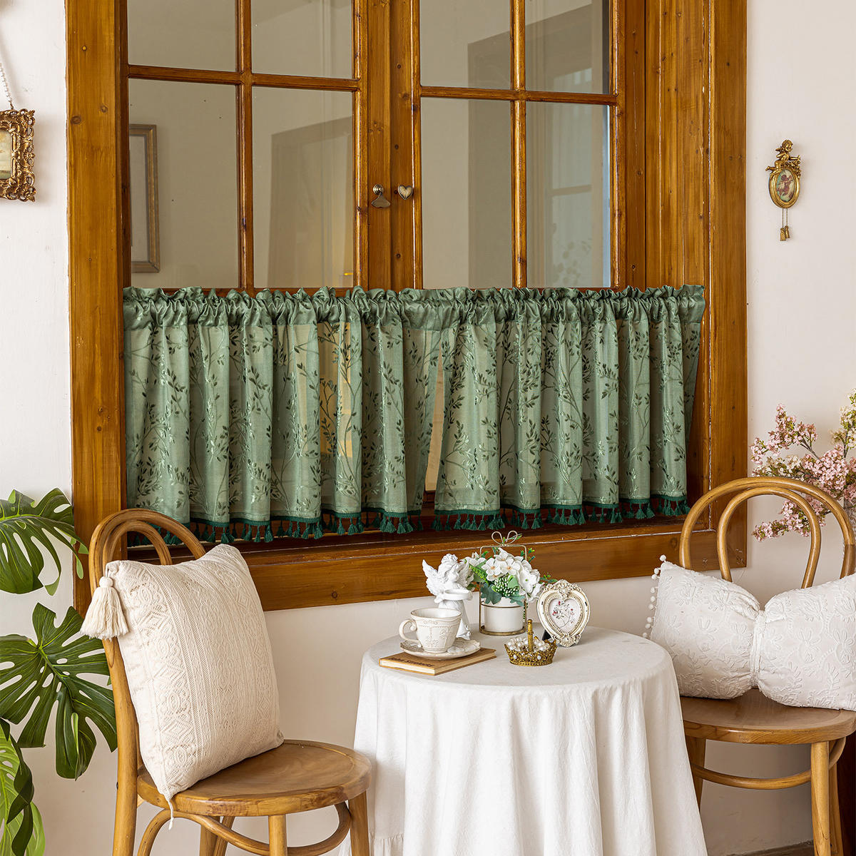 KURZE GARDINEN, Grün,1 Stück, 100/60 cm - Grün, Textil (100/60cm)