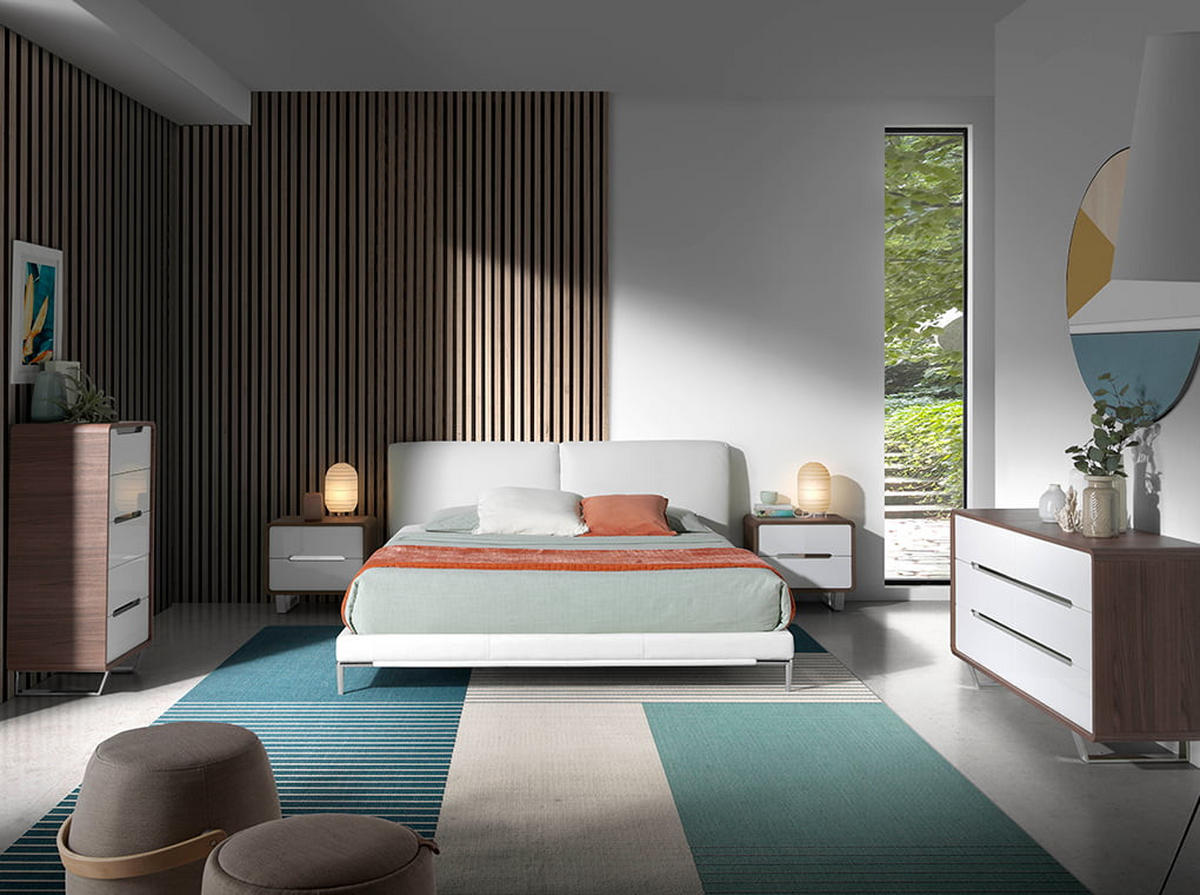 NACHTTISCH weißes Holz, Nussbaum und verchromter Stahl - Chromfarben/Silberfarben, Holzwerkstoff/Metall (55/49/39cm) - ANGEL CERDA