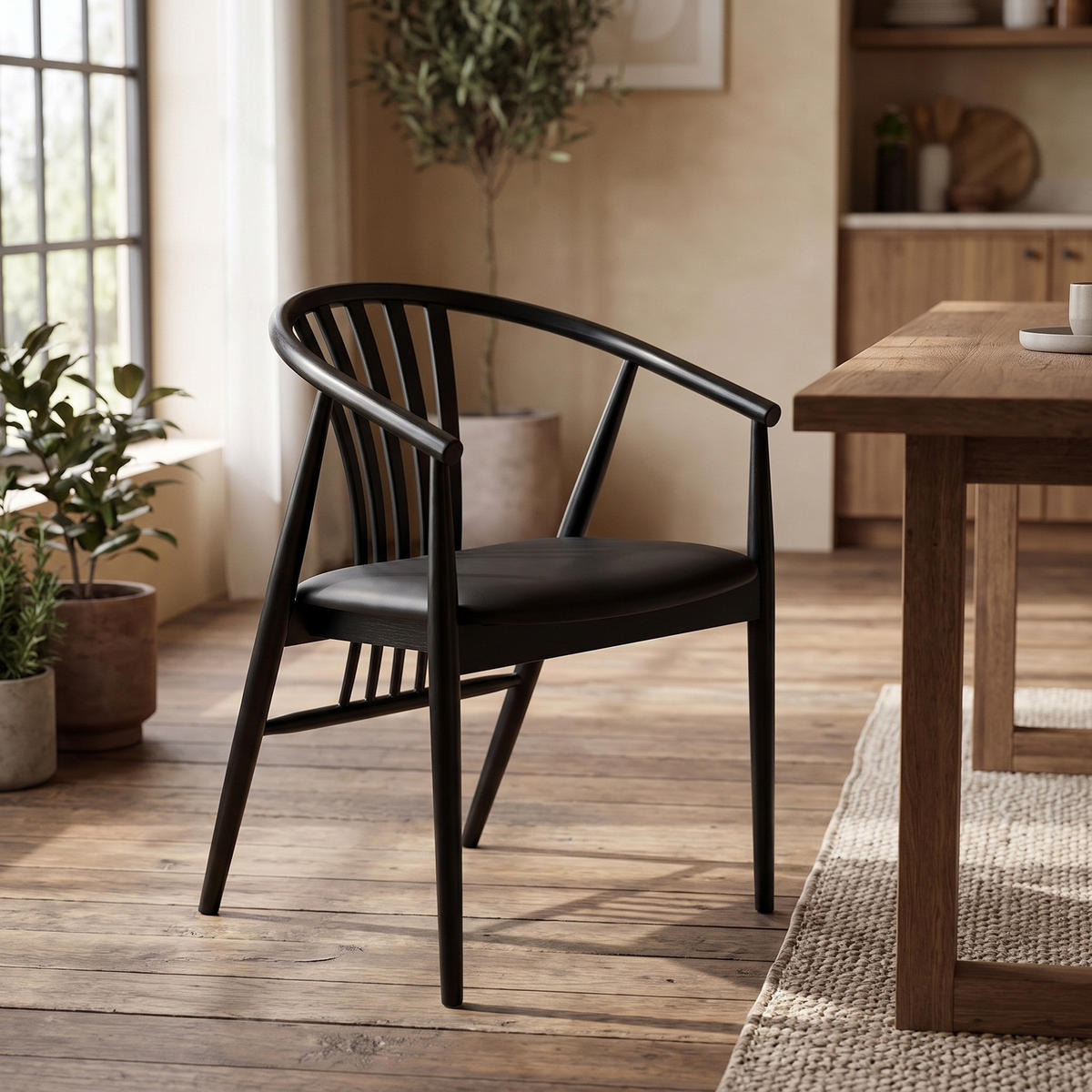 MATSTOL Asti 54 x 57 x 78 cm – svart - Svart, Bokträ/Trä (54/78/57cm) - ebuy24