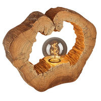 LED TISCHLEUCHTE VINZENZ Braun Holzoptik - Braun, Kunststoff (30.5/8.5/25.5cm) - Globo Lighting