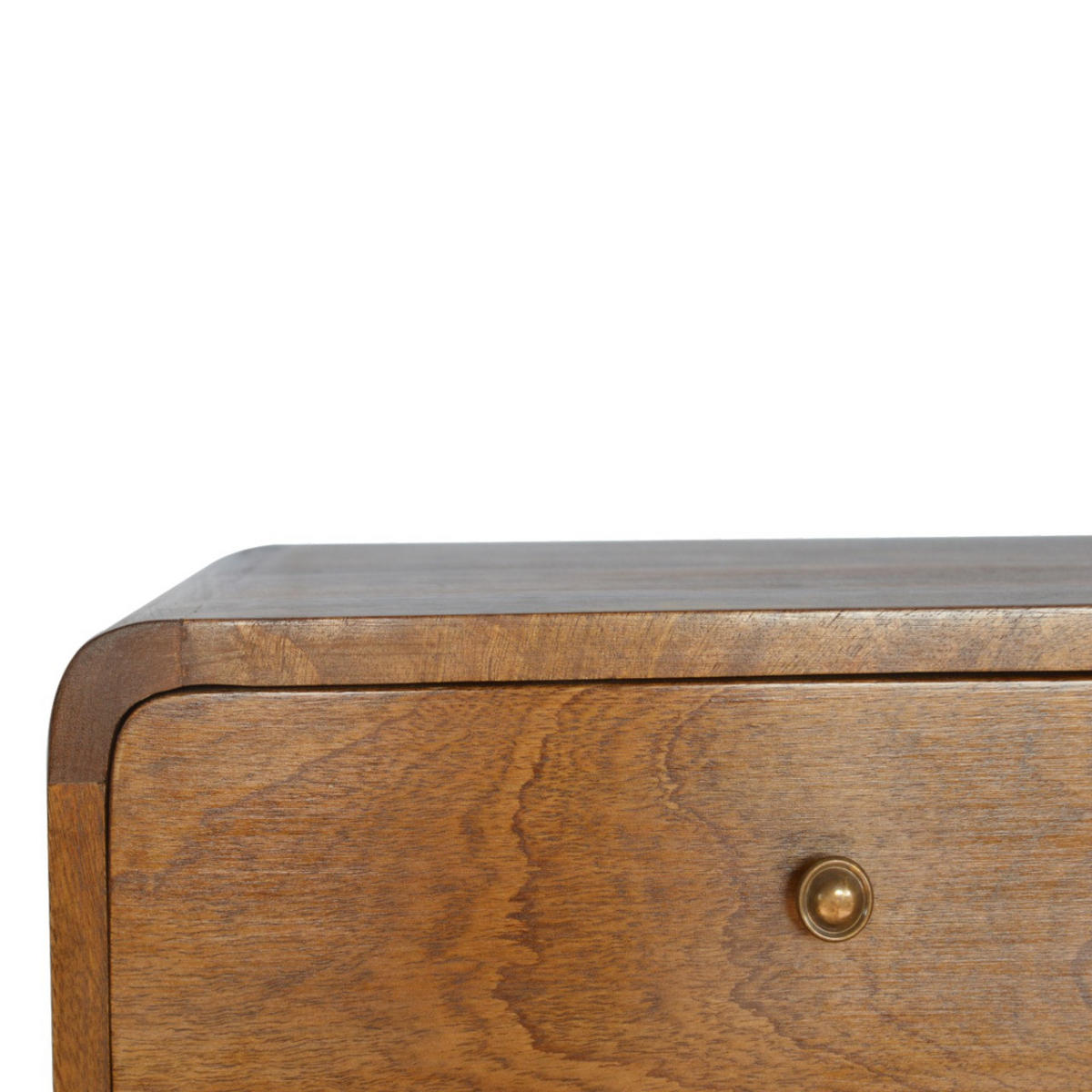 NACHTTISCH Wandmontiert, 2 Schubladen, Braun - Messingfarben/Braun, Holz/Metall (45/25/32cm) - Artisan Furniture