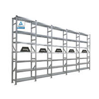 FACHBODENREGAL Proximo Stecksystem 250x450x32cm 7 Ebenen Beidseitig nutzbar Verzinkt - Silberfarben, Metall (450/250/32cm) - PROREGAL