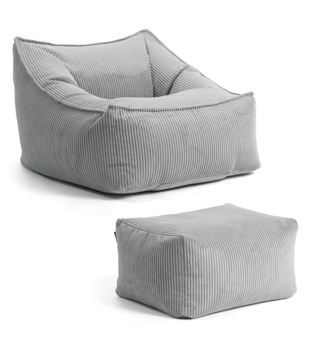 SITZSACK mit Hocker Der Lümmel - Grau, Textil (73/60/138cm) - Mokebo