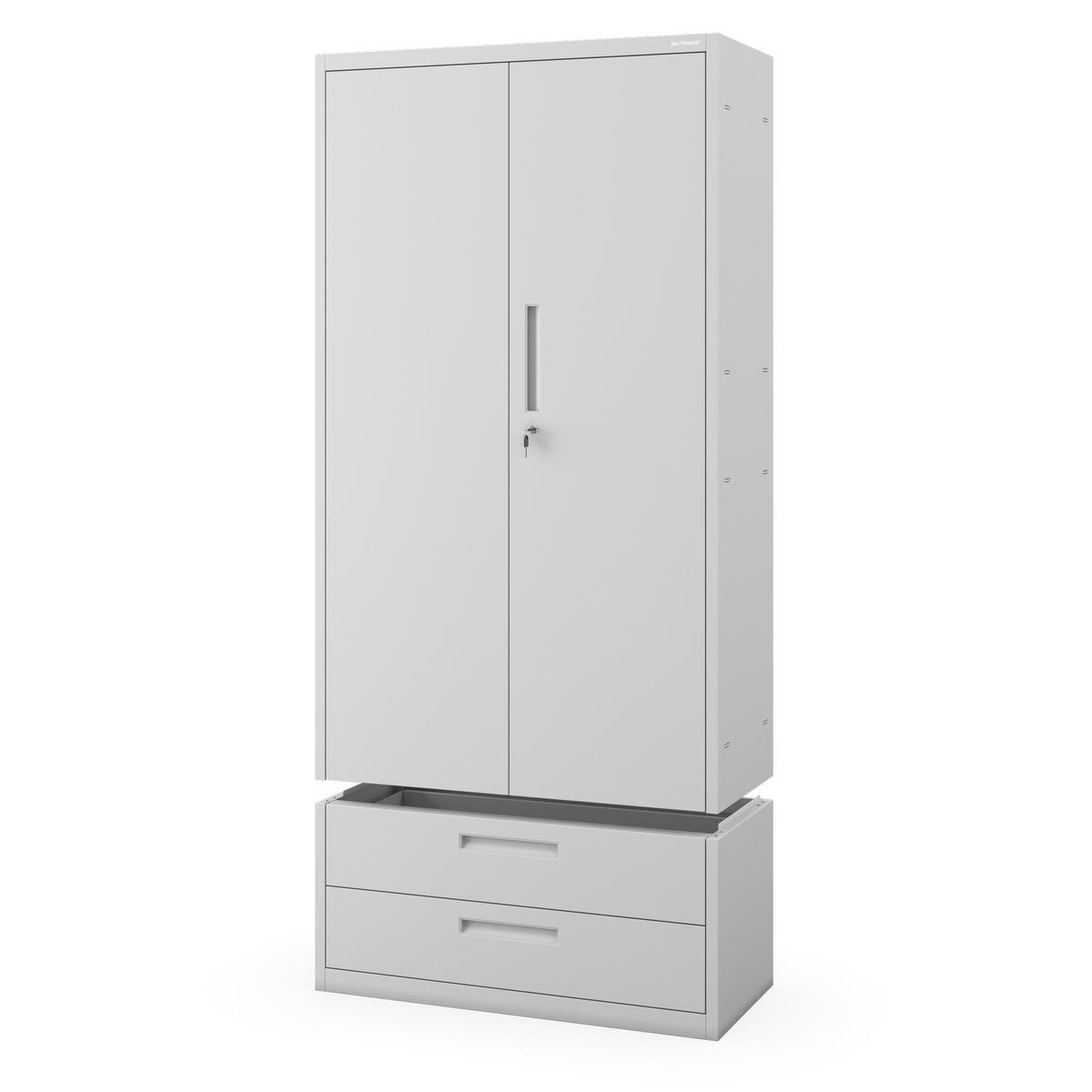 METALLSCHRANK Megan - Grau, Metall (90/195/40cm)