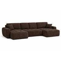 ECKSOFA Mit Schlaffunktion Und Bettkasten U-Form Ivo U, Cordstoff Poso, Braun - Braun, Holz (342/142cm) - Kaiser Möbel