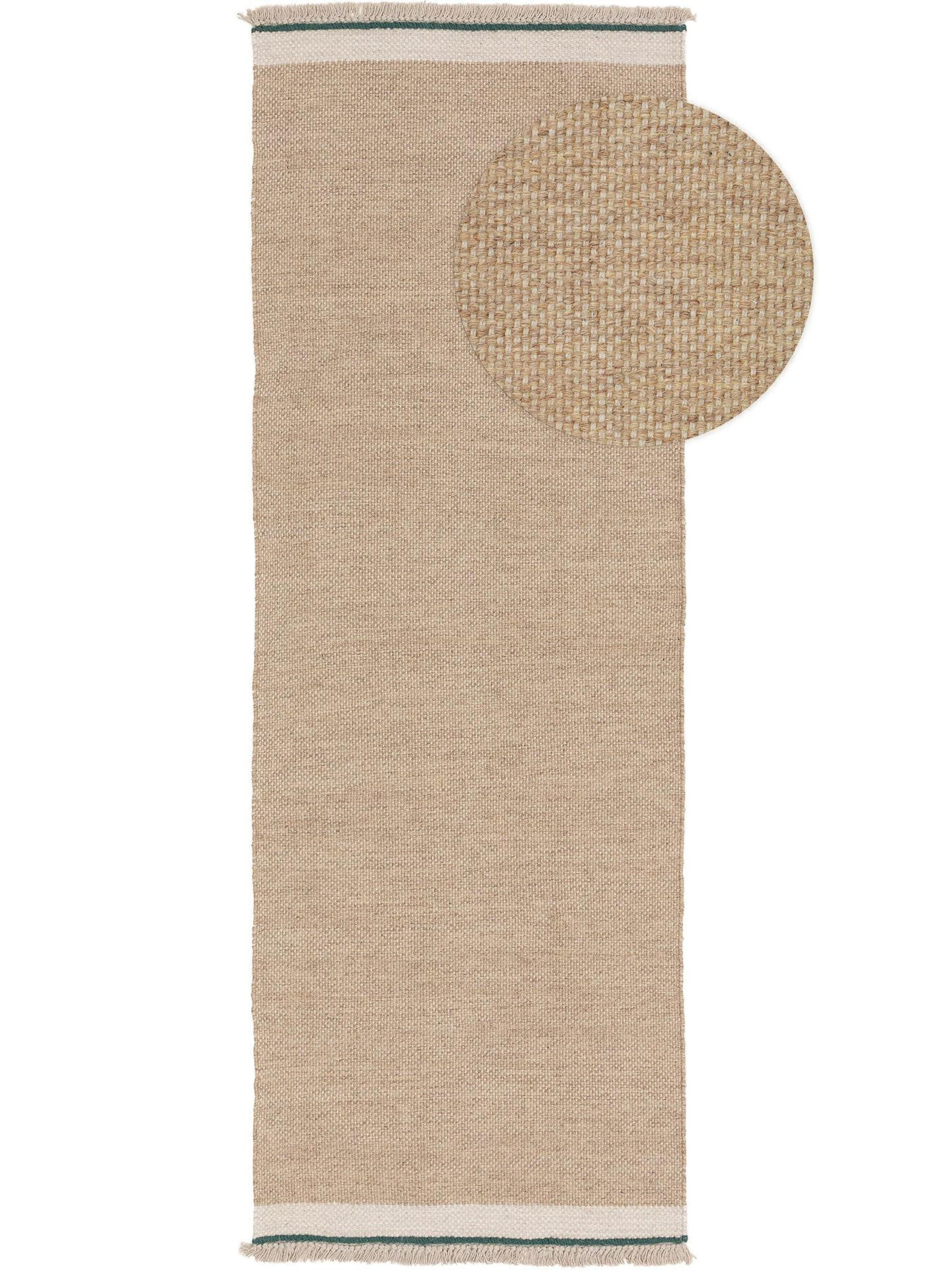 WOLLTEPPICH-LÄUFER Karla Beige 80x250 cm - Beige, Textil (80/1cm) - KUNSTLOFT