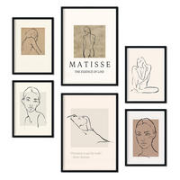 POSTER Set Mit 6 Schönheit Sammlung A3 & A4 Schwarzer Rahmen - Schwarz, Papier (29/3cm) - Nacnic