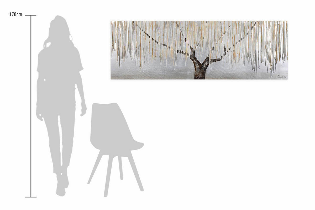 ÖLGEMÄLDE 150/50 cm - Beige, Holz/Textil (150/50cm) - KUNSTLOFT
