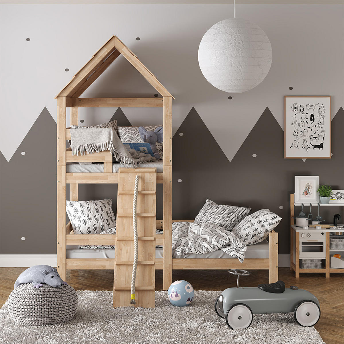 KINDERMATRATZE Teddy Grau 100 x 101 cm - Grau, Textil (90/101cm) - VitaliSpa