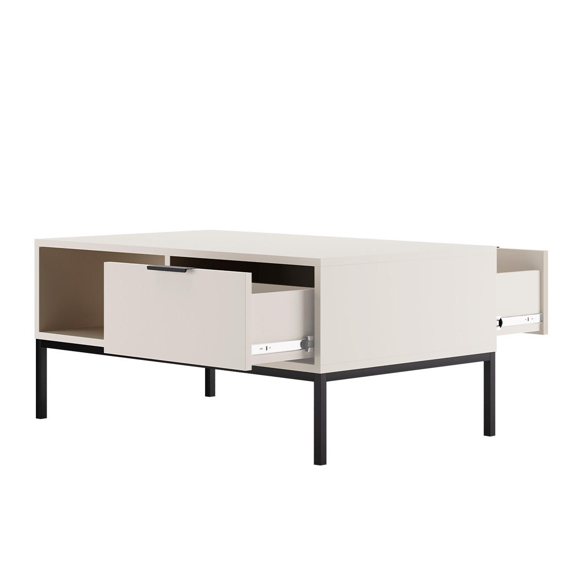 COUCHTISCH Seattle Weiß - Weiß, Holzwerkstoff (60/100/45.4cm) - Petits-meubles