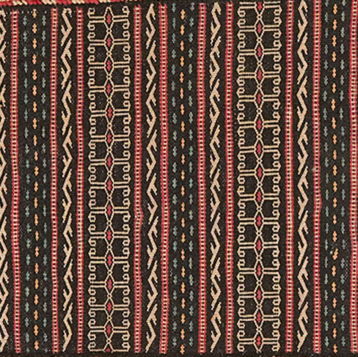 HANDWEBTEPPICH Kelim Kordi Schwarz 93/61 cm Schurwolle - Schwarz, Textil (61/93cm) - Looma
