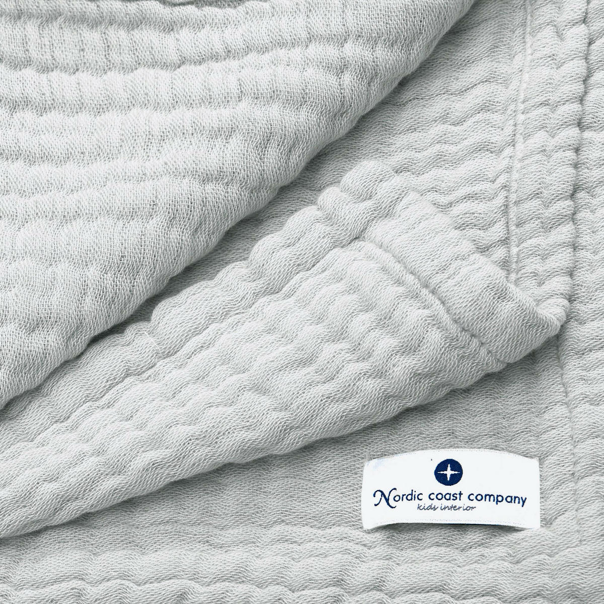 MUSSELINDECKE Grau Large - Grau, Textil (90/120cm) - nordic coast company