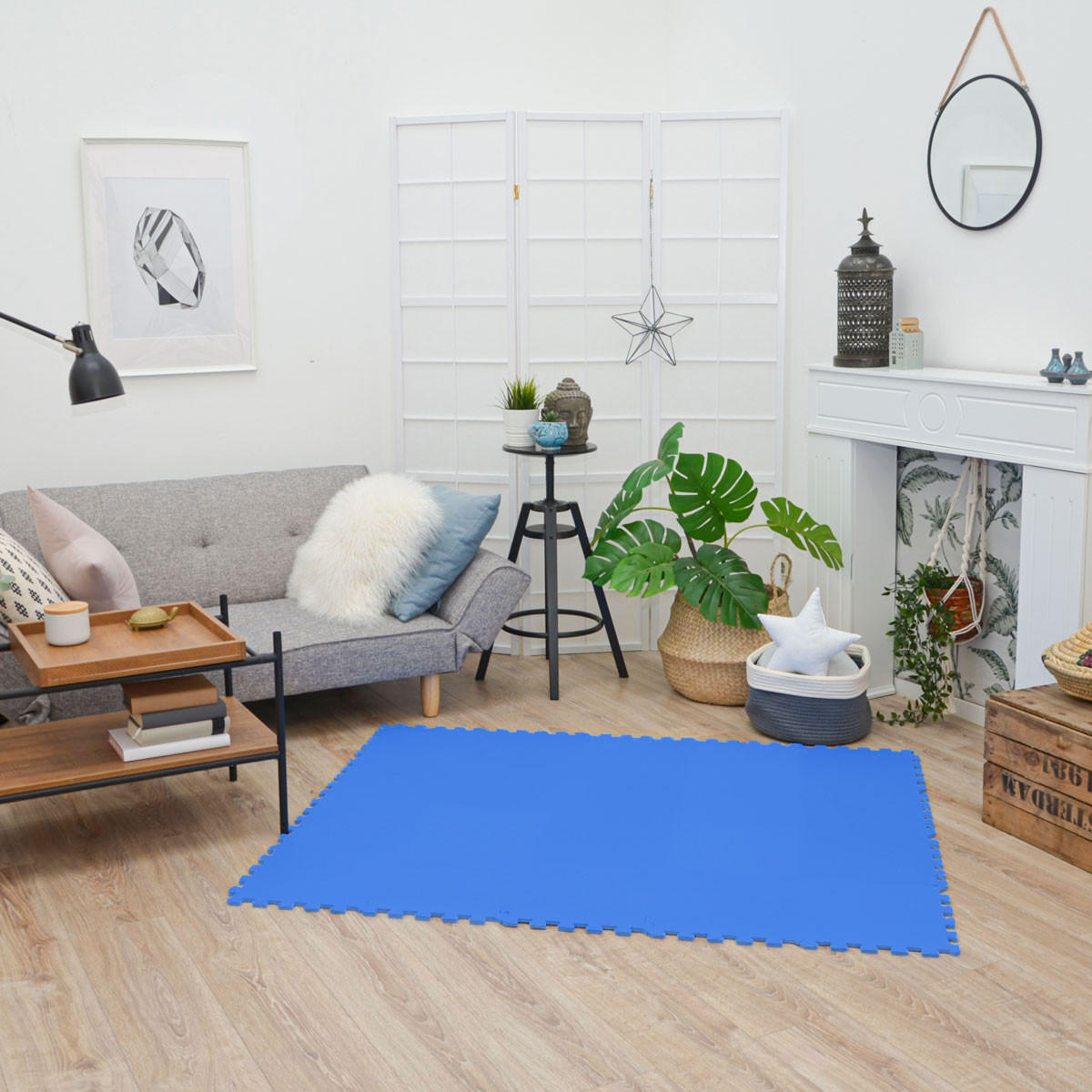 SPIELMATTE ab Null - 180/90/1 cm Puzzlematte Blau - Blau, Kunststoff (30/30cm) - Littletom