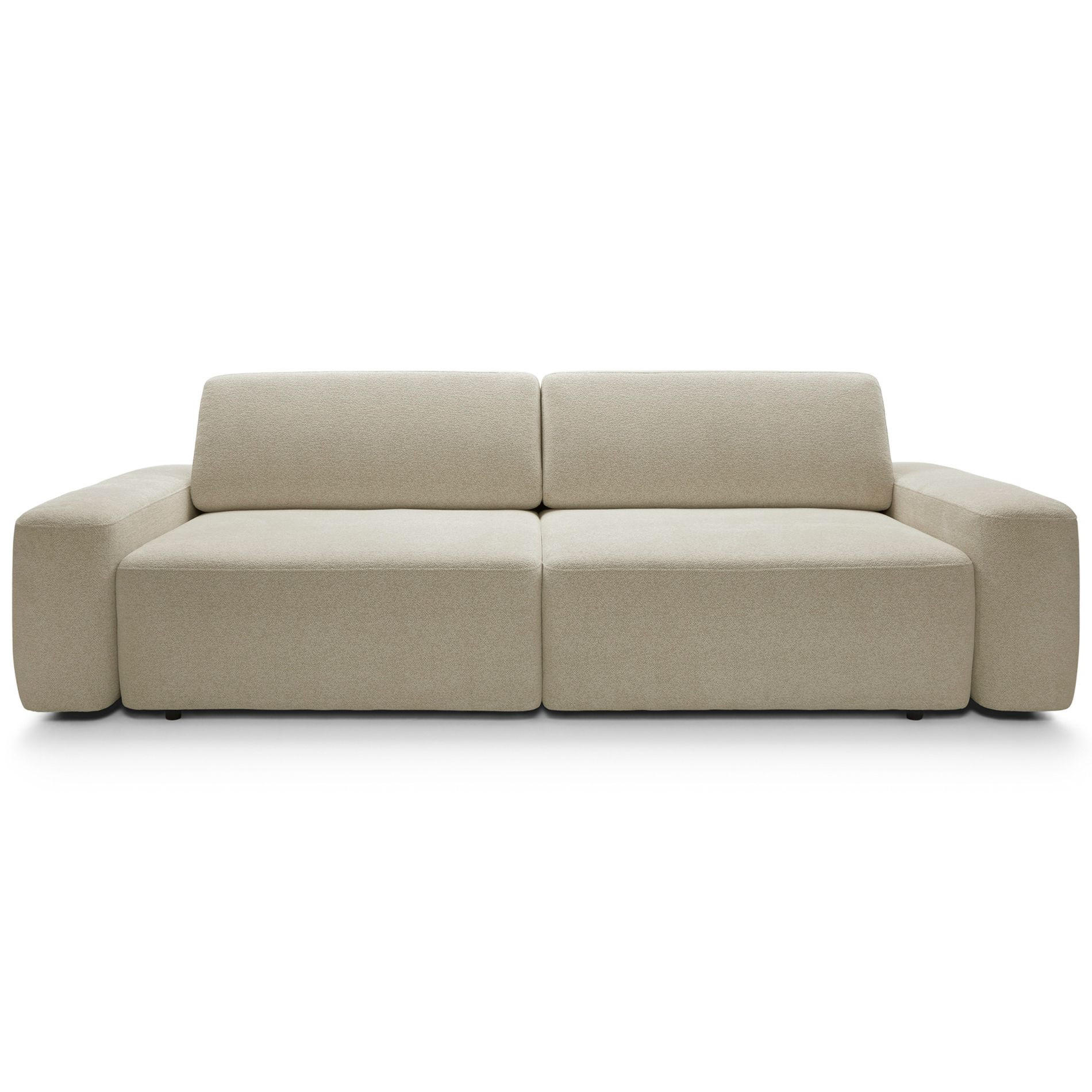 3-SITZER SOFA Baleo Beige Chenille-Bezug - Beige/Schwarz, Kunststoff/Textil (257/82/105cm) - Selsey