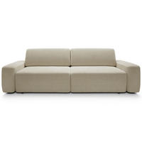 3-SITZER SOFA Baleo Beige Chenille-Bezug - Beige/Schwarz, Kunststoff/Textil (257/82/105cm) - Selsey