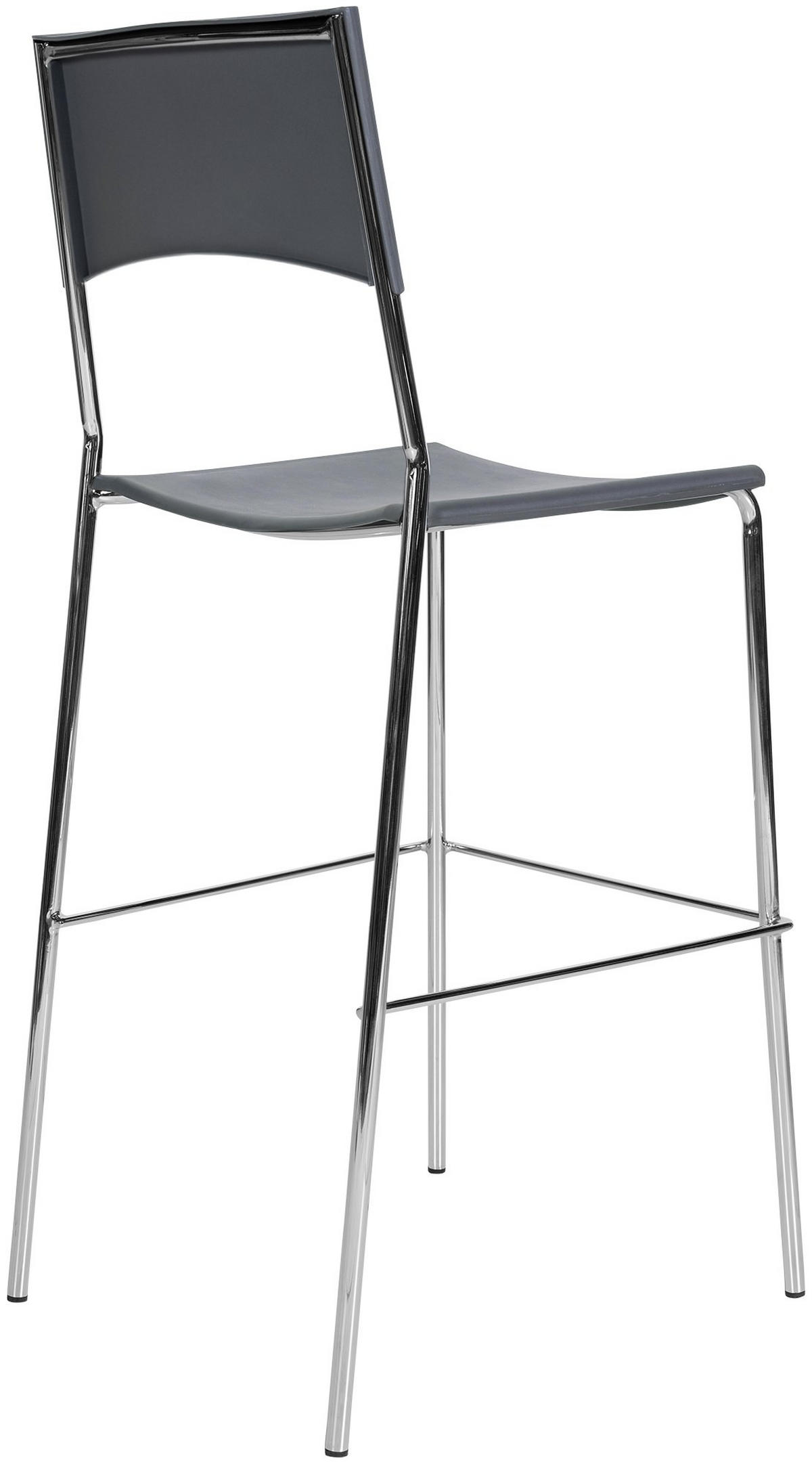 BARHOCKER Metall grau - Chromfarben/Grau, Metall (43/114/41cm) - CLP