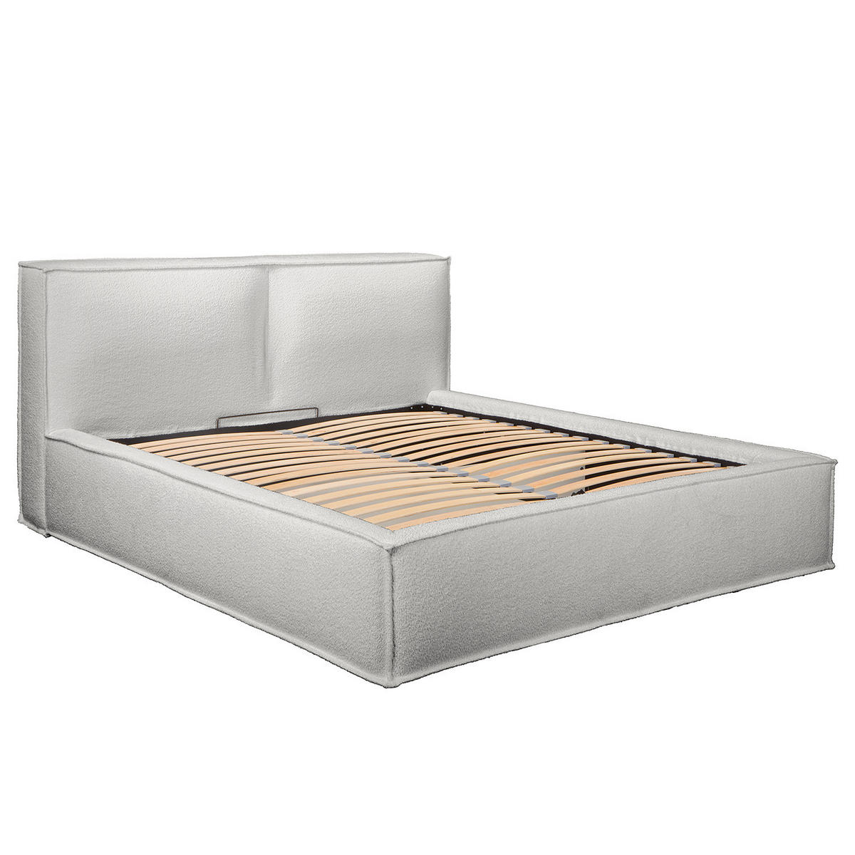 POLSTERBETT - Hellgrau, Textil (140/200cm) - home24