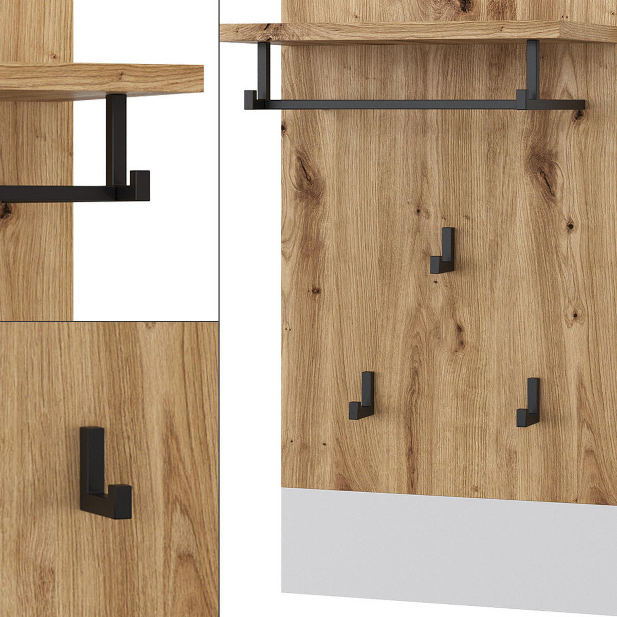 NÁSTĚNNÝ VĚŠÁK Selena Bílá/Artisan - bílá/dub artisan, kompozitní dřevo (44/83/25.6cm) - Vicco