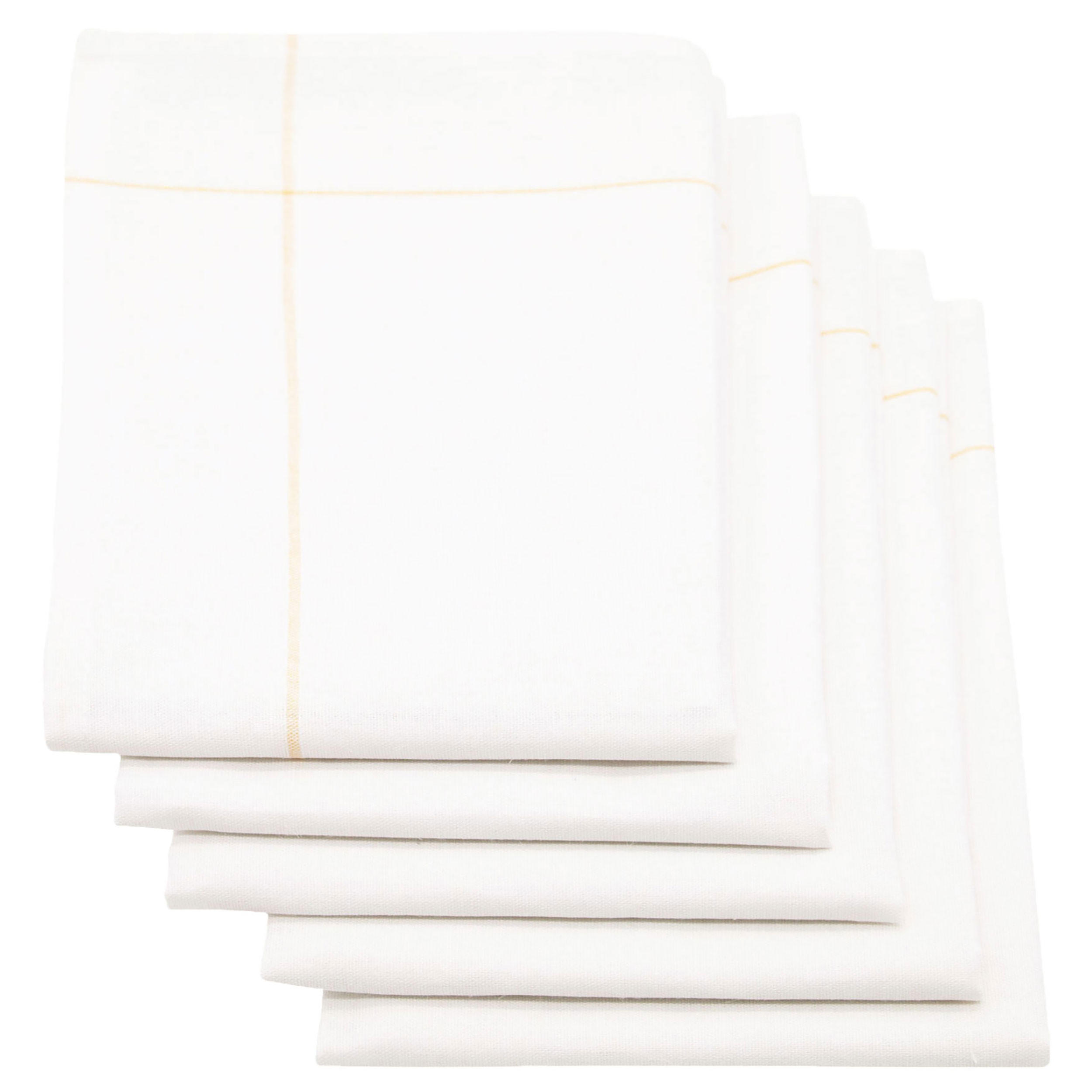 GESCHIRRTÜCHER, 5er-Set, 45x65 cm, 60% Baumwolle, 40% Leinen, Weiß - Weiß, Textil (45/65cm) - Zollner