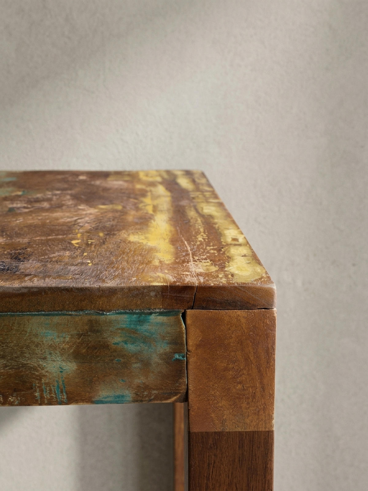 COUCHTISCH aus recyceltem Mango-Holz im Shabby-Chic Stil mit großer Tischplatte, Braun 60x60x47 cm - Braun, Holz (60/60/47cm) - KADIMA DESIGN