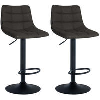 BARHOCKER 2er Set James Stoff schwarz dunkelgrau - Schwarz/Grau, Textil/Metall (43/108.5/46.5cm) - TPFLiving