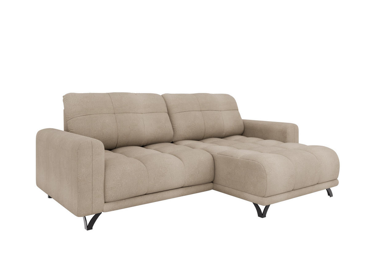 ECKSOFA Ferrino L-Form, Recamiere beidseitig montierbar, Cappucino - Cappuccino, Holz (174/234cm) - Panda Möbel