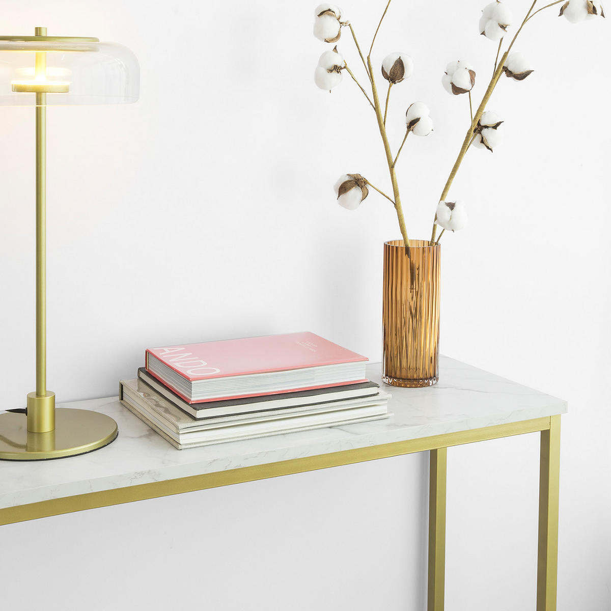 KONSOLENTISCH Golden - Goldfarben, Holzwerkstoff (30/80/75cm) - SoBuy