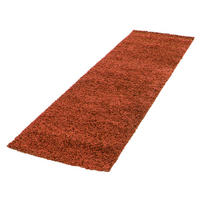 HOCHFLORTEPPICH RHEIN, einfarbig, Terrakotta, 80 x 250 cm - Orange, Textil (80/250cm) - KADIMA DESIGN