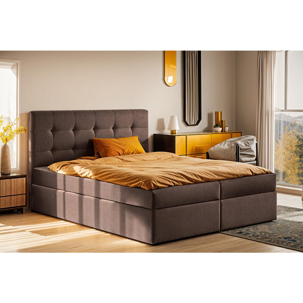 Thumbnail - Kaiser Möbel Boxbett, Braun, Holz, H2, 120x200 cm, Schlafzimmer, Betten, Boxspringbetten