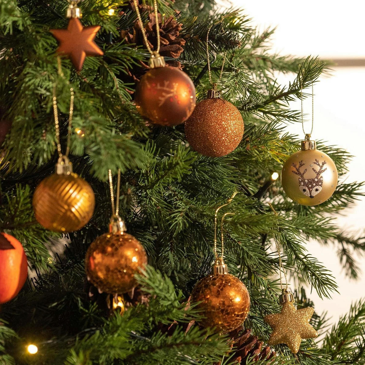 WEIHNACHTSKUGELN 35-teiliges Set 5 cm Kunststoff Kupfergold Bronze - Multicolor, Kunststoff (5/5/5cm)