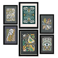 POSTER Set Mit 6 Drucken Von Augen In Der Sammlung Von Ethnischenen Ästhetische Dekorative Rahmen Für Zuhause Wandkunstdruck A3 & A4 Schwarzer Rahmen - Schwarz, Papier (29/3cm) - Nacnic
