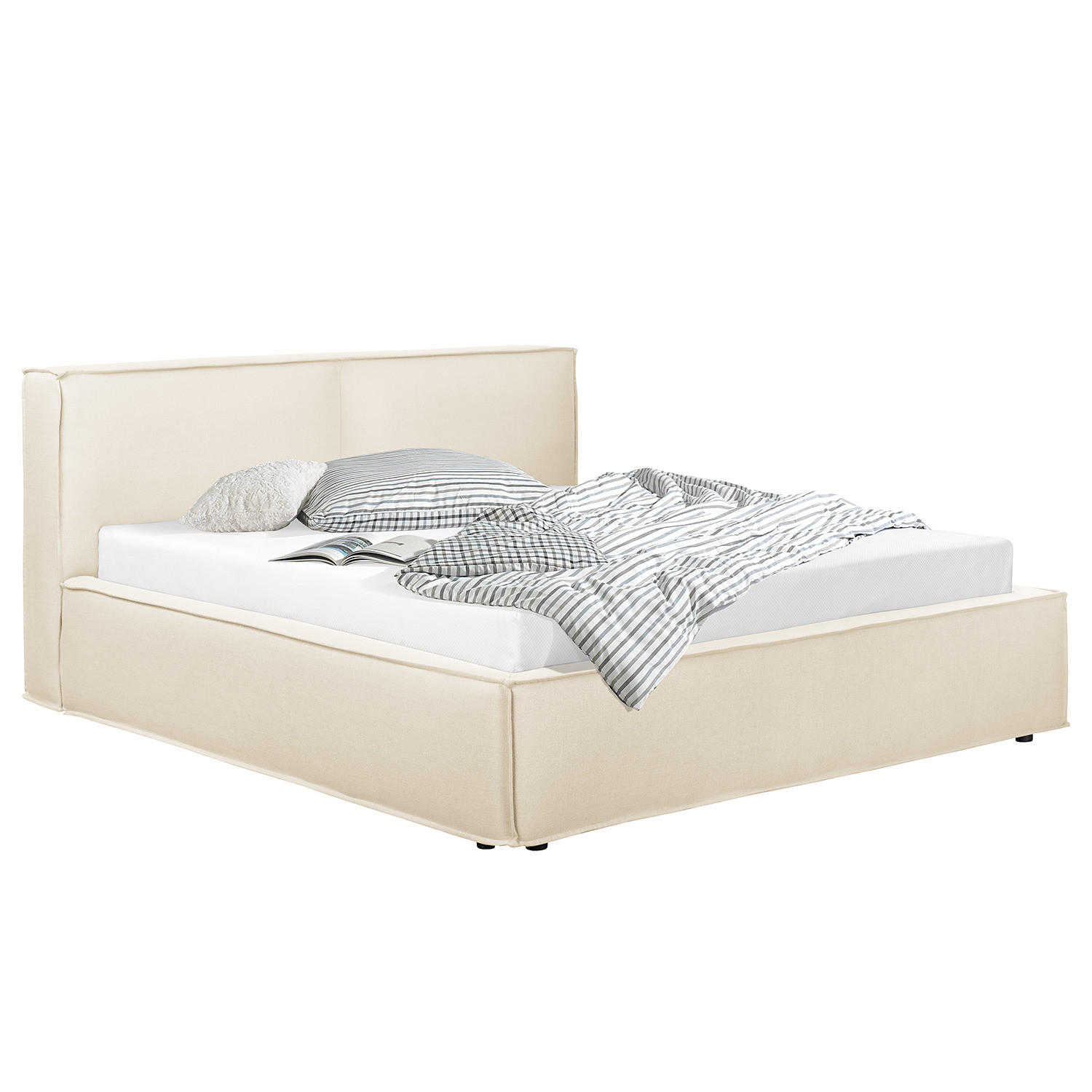 POLSTERBETT - Creme, Textil (200/200cm) - home24