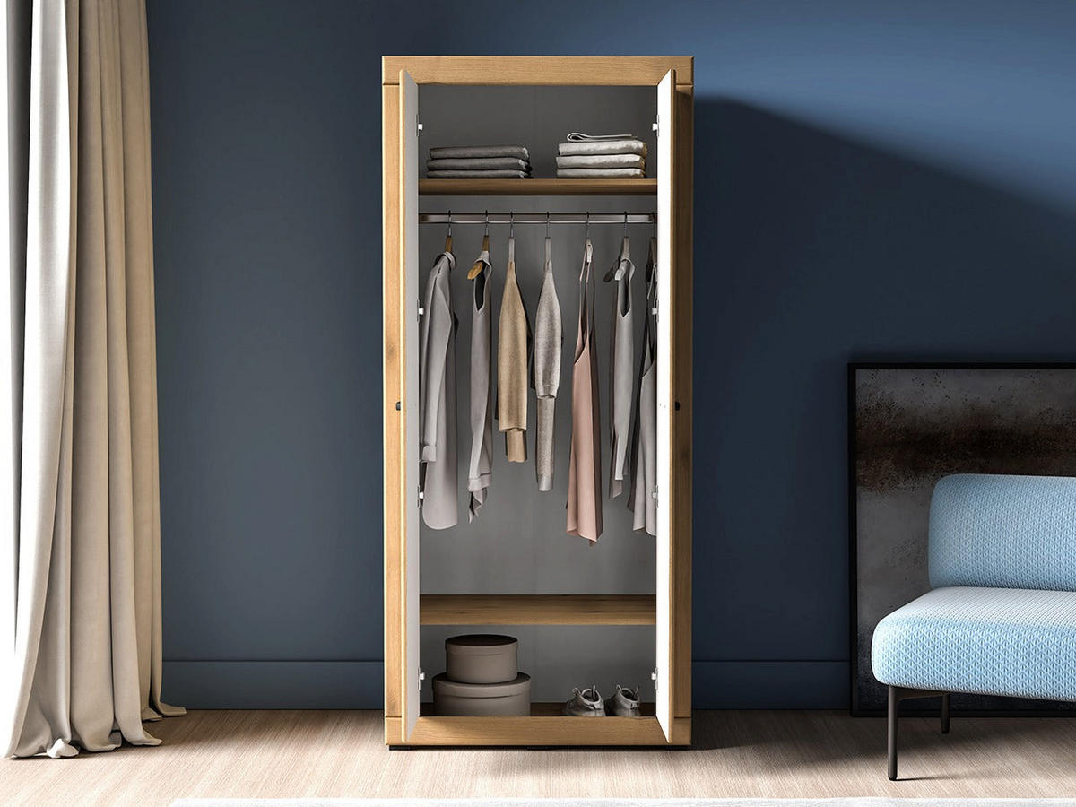 KLEIDERSCHRANK – DORA 01 – 87 cm – Dora – Eichefarben - Eichefarben, Holzwerkstoff (87/195/53cm) - hi-markt