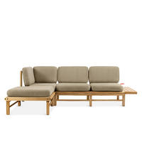 LOUNGESOFA ATREDA links - Beige, Holz/Textil (245/74/150cm) - KONSIMO®