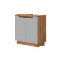 WASCHBECKENUNTERSCHRANK Lotta Eiche/Grau mit Kachelstruktur 59.8 x 62.1 cm mit 2 Türen - Eichefarben/Grau, Holzwerkstoff (59.8/62.1/32cm) - Vicco