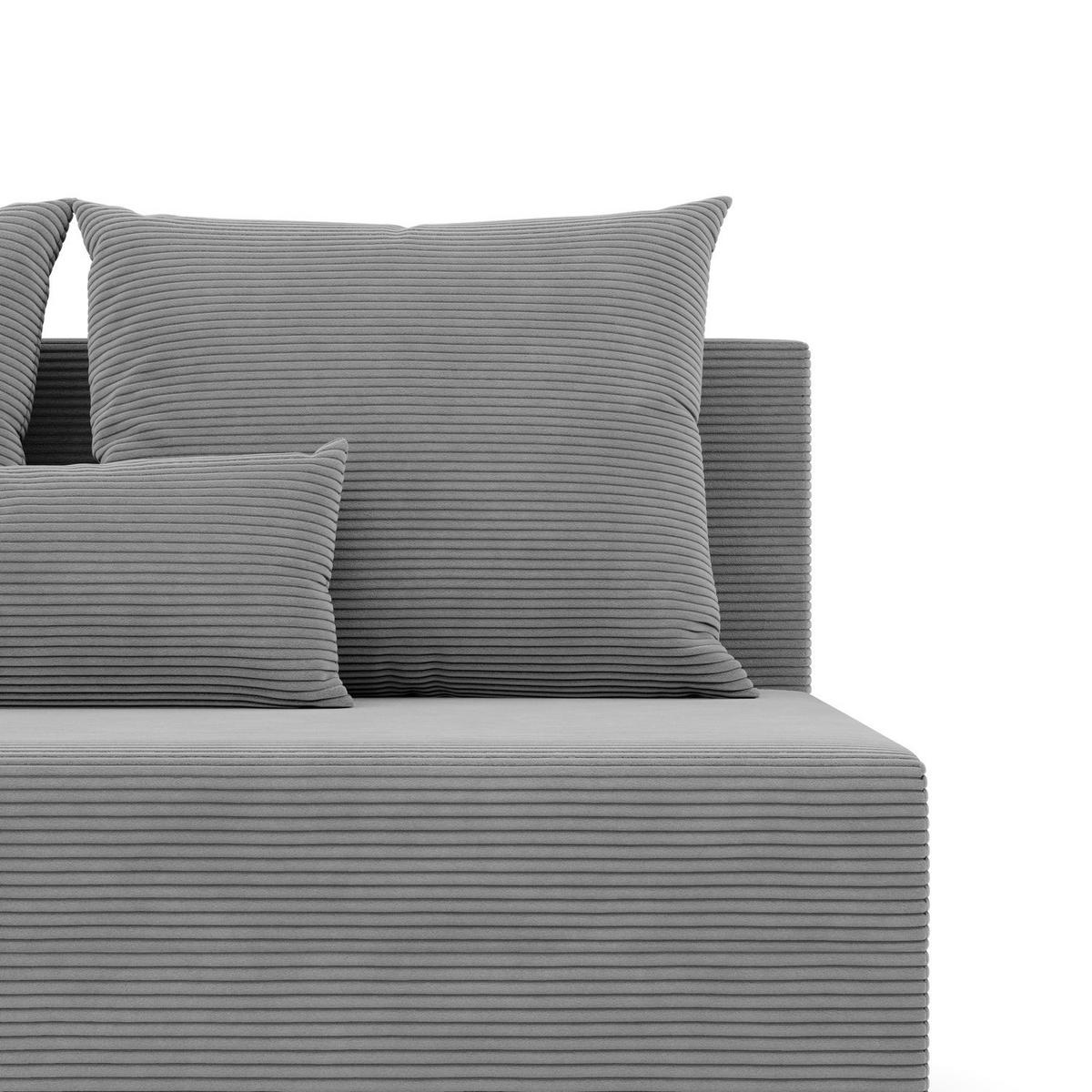 SOFA 3-SITZER MIT SCHLAFFUNKTION FERMO Grau - Grau, Textil (92/95/191cm) - Mebligo
