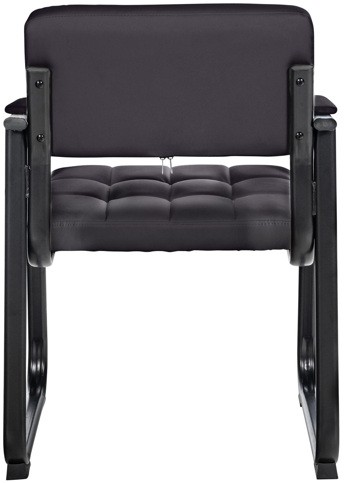 ARMLEHNENSTUHL Lederlook Schwarz - Schwarz, Textil/Metall (59/84/58cm) - CLP