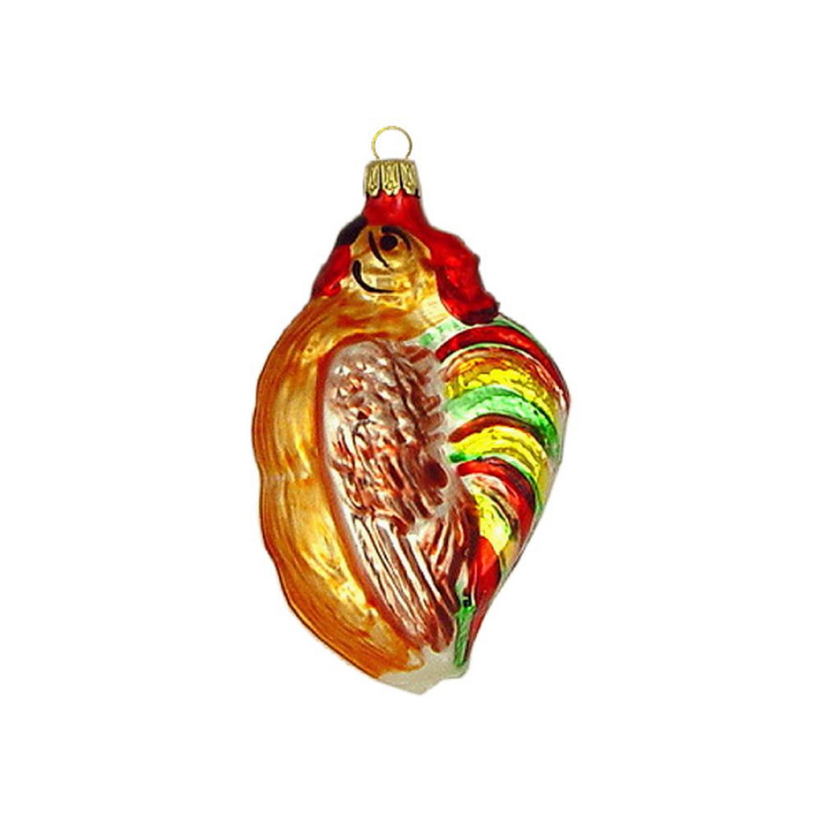 CHRISTBAUMSCHMUCK Hahn weiß matt 8 cm - Multicolor, Metall (0.1/8/0.1cm)