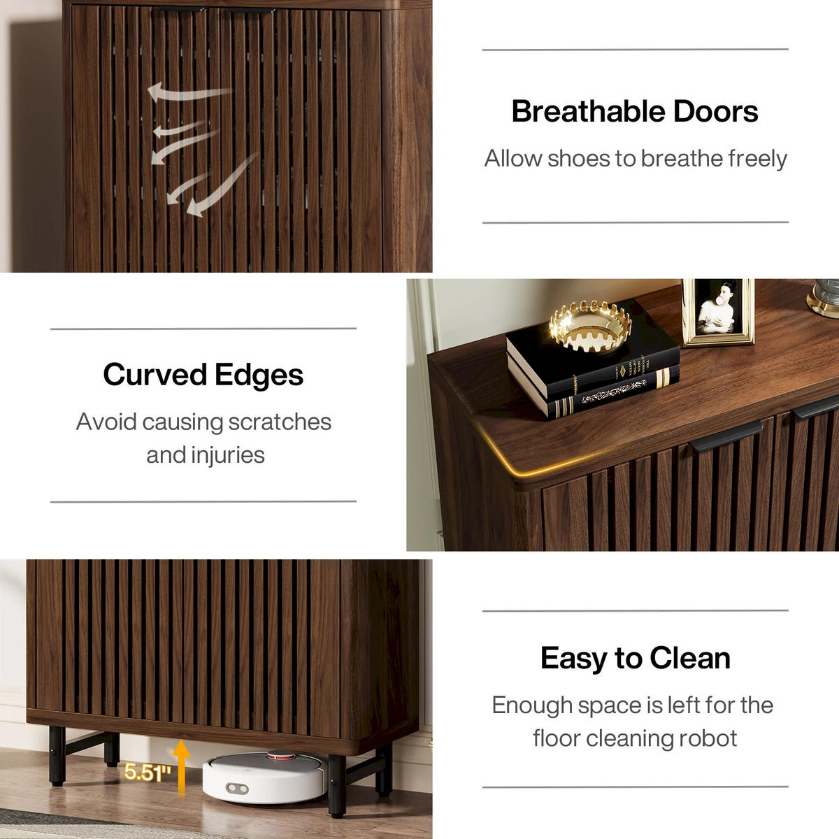 SCHUHSCHRANK 6-stufig Naturholz - Dunkelbraun, Holz (85/110/35cm) - Beaface