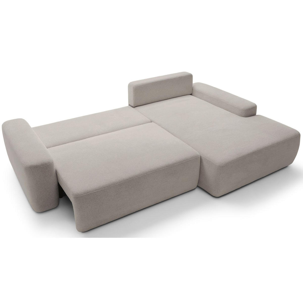 ECKSOFA Baleo Greige Chenille-Bezug - Taupe/Schwarz, Kunststoff/Textil (264/162cm) - Selsey