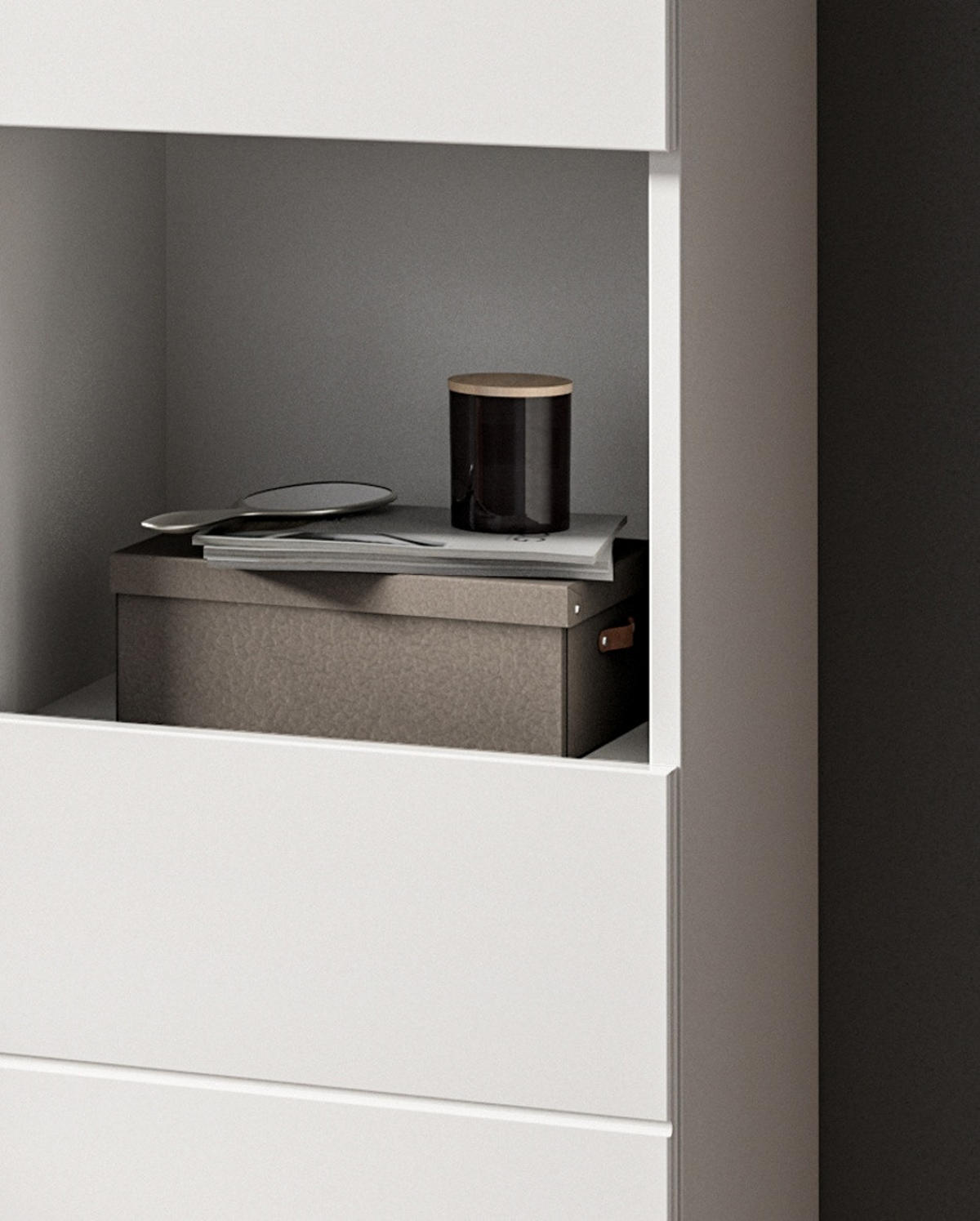 BADSCHRANK weiß Hochglanz 38 cm, Badezimmer Kommode mit Schubkasten - Weiß Hochglanz/Schwarz, Holzwerkstoff/Kunststoff (38/106/34cm) - Inn.Furn