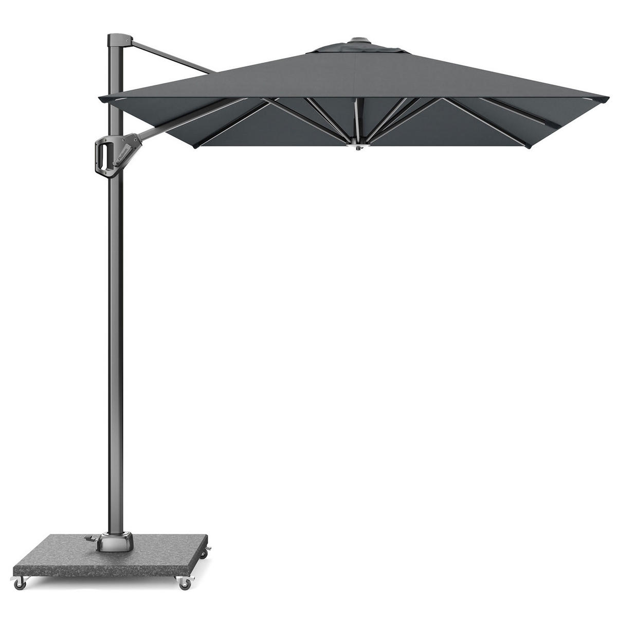 AMPELSCHIRM eckig 3 x 2 m Voyager T¹ Basic 360° kippbar anthrazit/anthrazit - Anthrazit, Metall (200/300cm) - Platinum