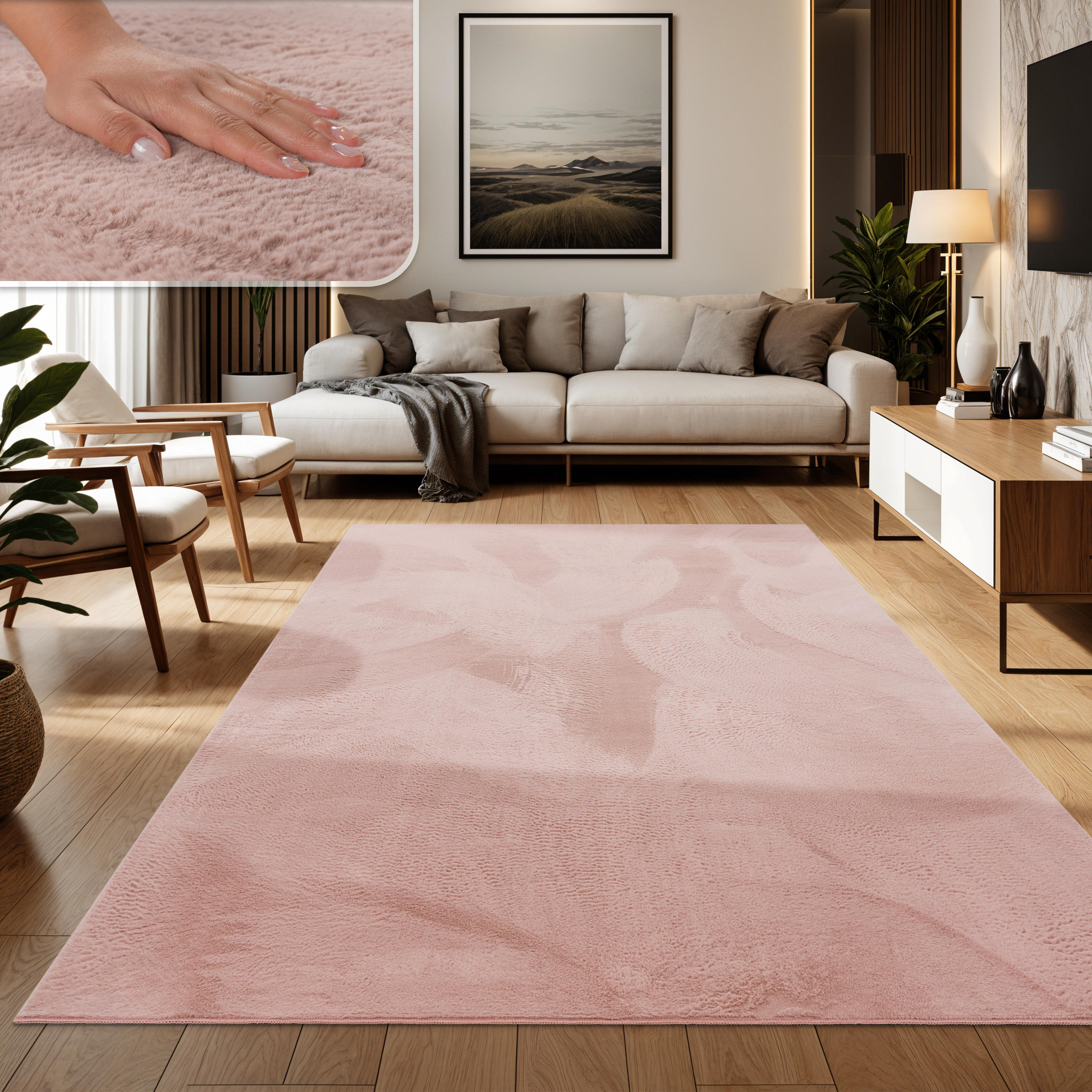 HOCHFLORTEPPICH 120/170 cm Soft 380 - Pink, Textil (120/170cm) - Paco Home