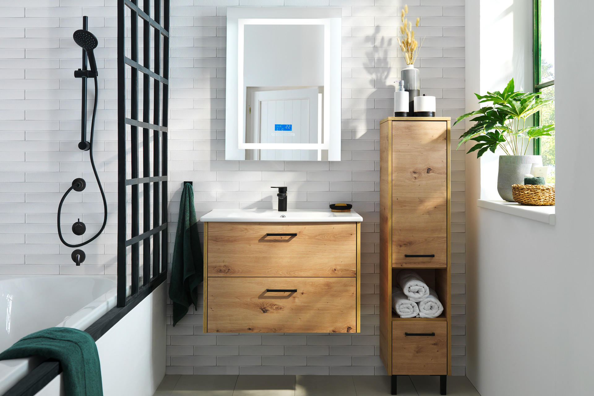Badezimmer in Holzoptik