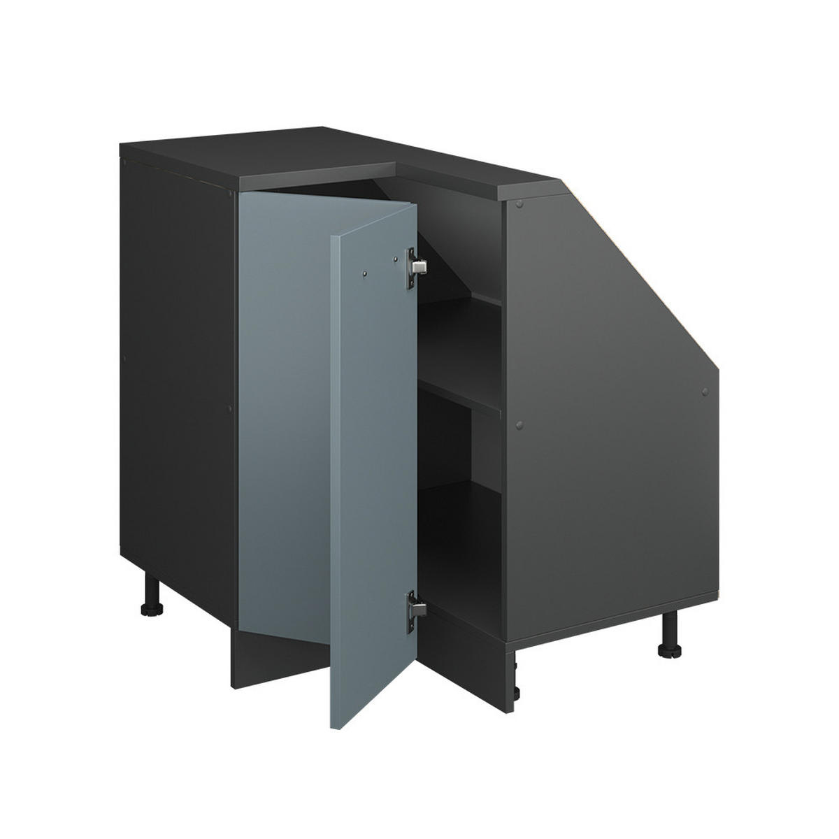 DACHSCHRÄGENSCHRANK ECKSCHRANK Rion Blau-Grau/Anthrazit 75.6 x 81.6 cm mit 1 Tür - Anthrazit/Blaugrau, Holzwerkstoff (75.6/81.6/75.6cm) - Vicco