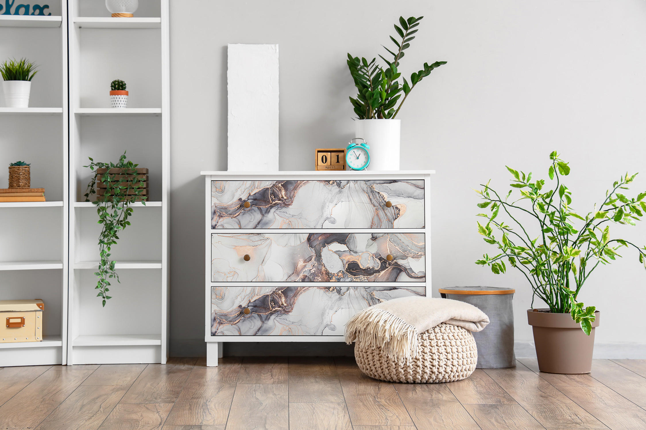 MÖBLAUFKLEBER 100x50 cm grau - Petrol, Kunststoff (100/50/0.1cm) - Wallfluent