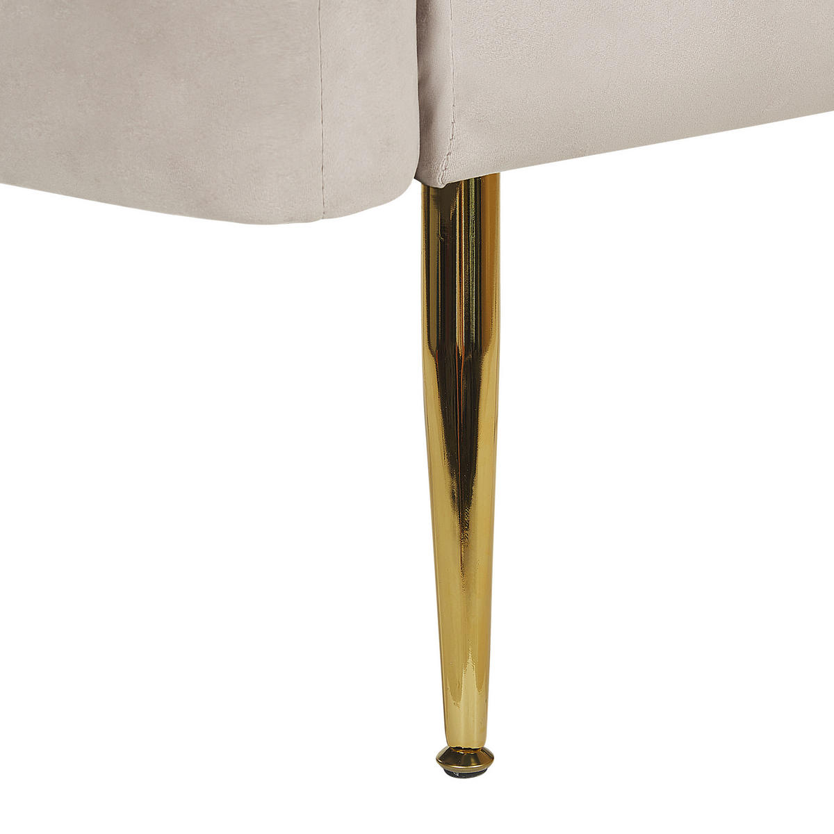 SESSEL Samtstoff Beige Laconia - Beige, Textil/Metall (85/72/62cm) - Beliani