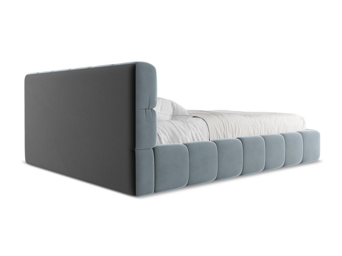 POLSTERBETT mit Bettkasten und Lattenrost 180x228 Blau - Blau/Schwarz, Kunststoff/Textil (160/200cm) - Makamii