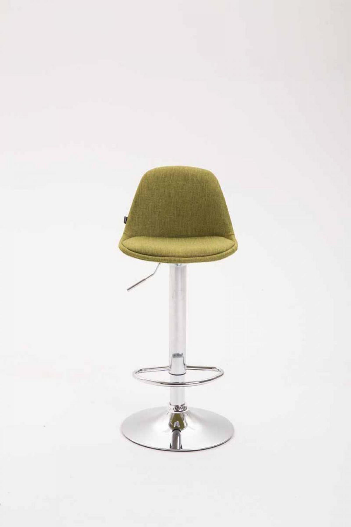 BARHOCKER Stoff grün - Chromfarben/Grün, Textil/Metall (39/82/43cm) - CLP