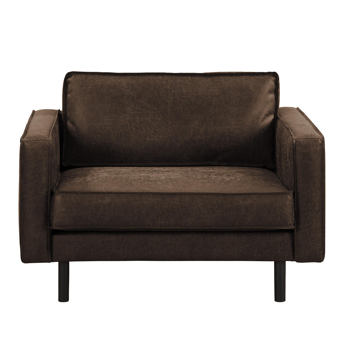 XL SESSEL - Schwarz/Braun, Leder/Textil (117/81/96cm) - home24